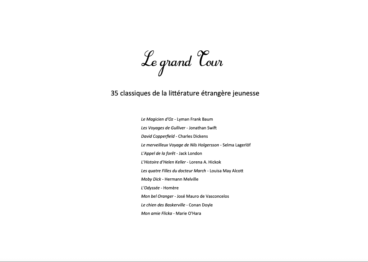 Le Grand Tour 10 affichages A3