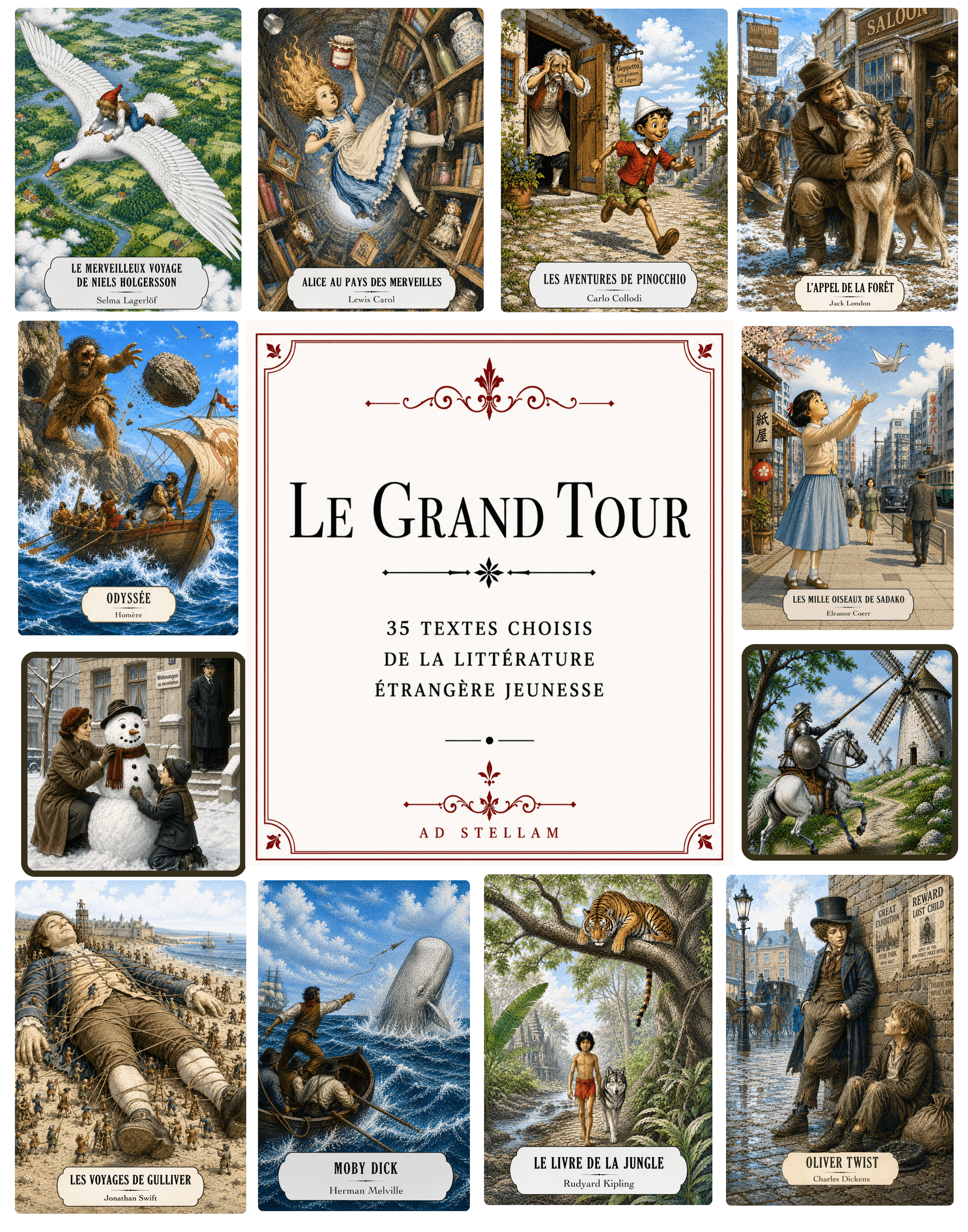 LE GRAND TOUR 35 textes choisis de la littérature étrangère jeunesse + 35 fiches de compréhension